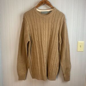 Oscar de la Renta Men’s Cable Knit Beige Sweater Size XL *